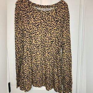 Lane Bryant Crew Neck Cheetah Top